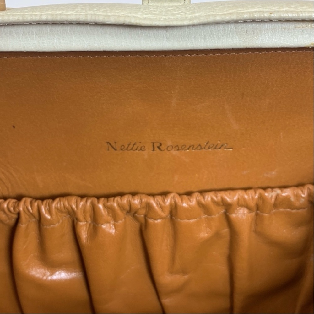 Nettie Rosenstein Vintage 1950s Handbag Creme with Gold
Key Lock Satchel Rare - Picture 8 of 15